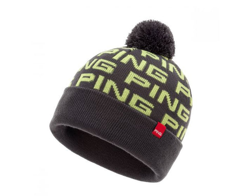 Ping Logo Bobble Hat - Grey/Green